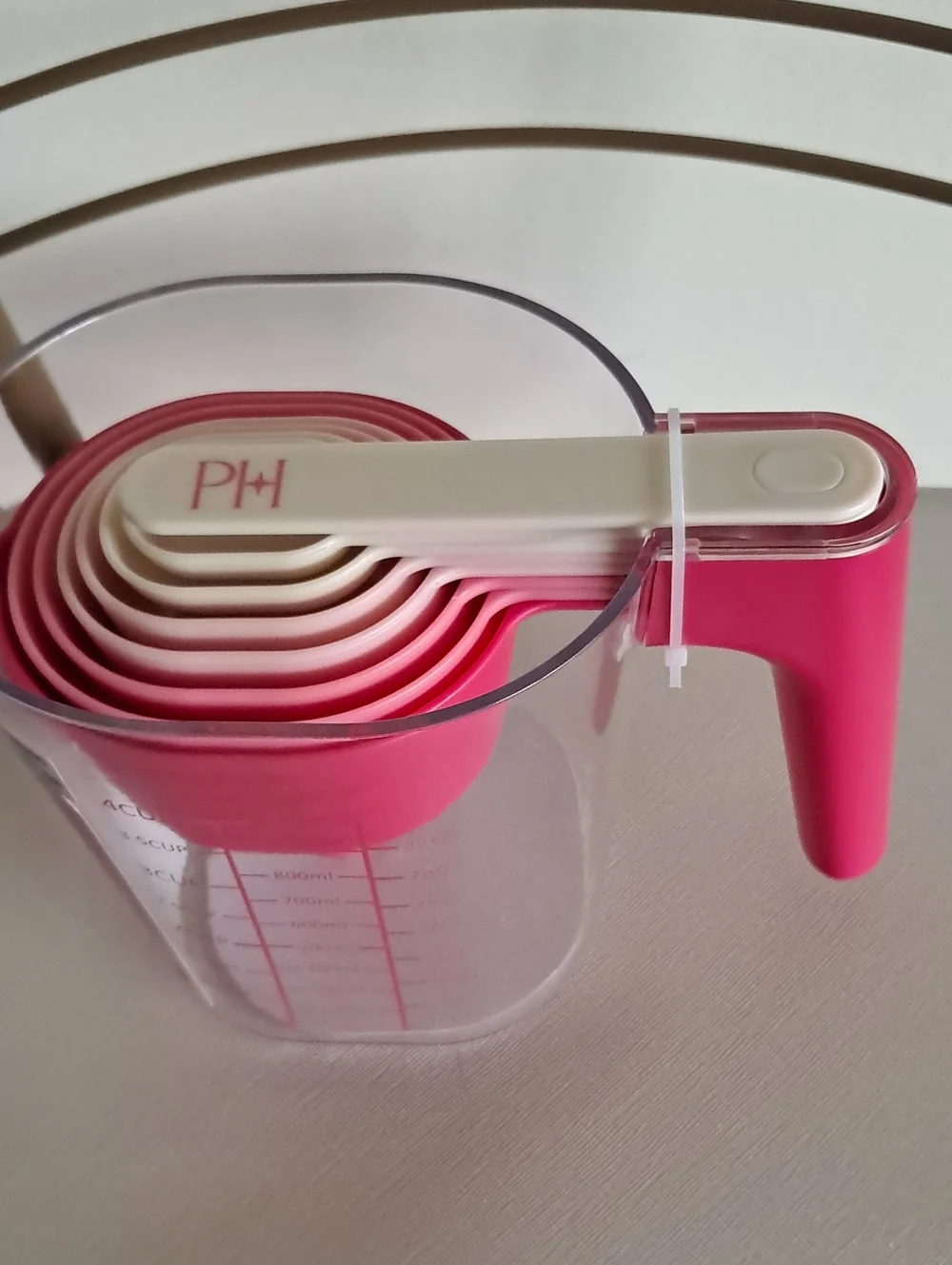 Paris Hilton Pink and Cream Nesting Measuring Set